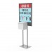 FixtureDisplays® Poster Stand Social Distancing Signage with Donation Charity Fundraising Box 11063+10073+10918-WHITE
